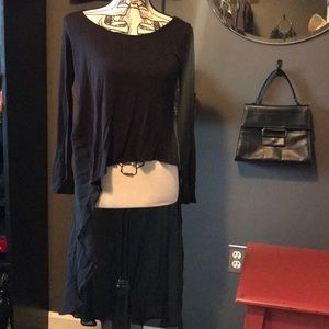 Rock & Republic Top w/ Sheer Asymmetrical Panel
